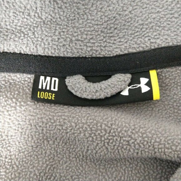 Under Armour Men's 1/4 Zip Fleece Sweatshirt Arm Pocket Gray Size M Loose - Picture 7 of 9